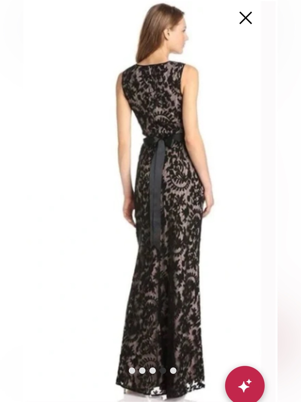 Adrianna Papell Illusion Lace Sleeveless Column Gown - Picture 2 of 8